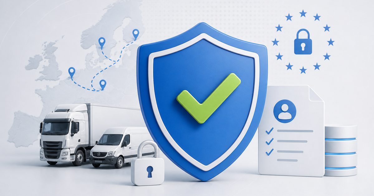 Shield icon representing GDPR compliance for fleet location data